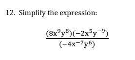 Pls help this is due today! Simplify the expression below:(The picture is down below)