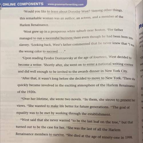 Underline every infinitive and infinitive phrase in the following report.

An infinitive phrase m