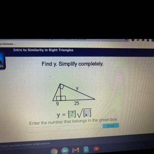 Find y. Simplify completely.