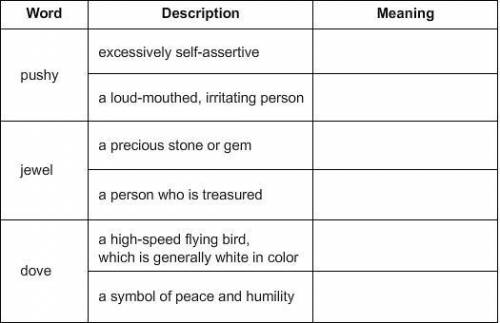 Identify the descriptions of each word as being either denotative or connotative.