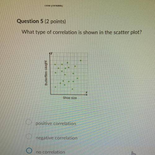 HELP PLEASE I NEED THIS DONE.

Which type of correlation is shown in the scatter plot?