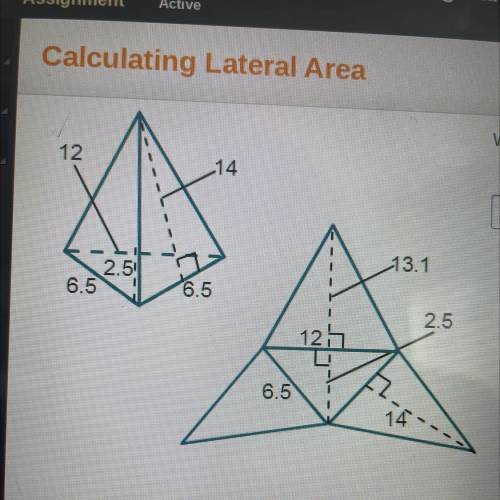 What is the lateral area of the triangular pyramid?
square units