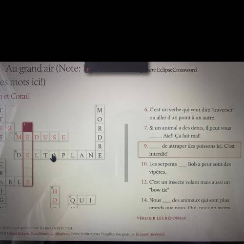 Help with 9! crossword puzzle