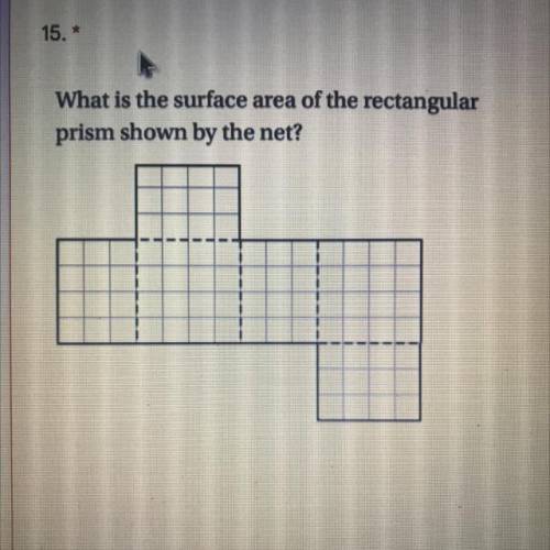 What is the surface area of the rectangular
prism shown by the net?