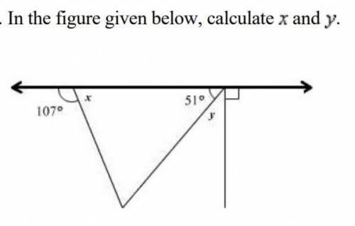 In the figure given below, calculate x and y.