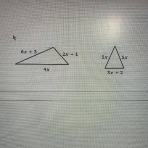 BRAINLIEST PLEASE HELP

The two triangles shown have the same perimeters.
What is the perimeter of