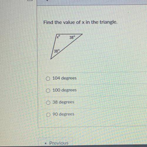 I WILL GIVE BRAINIEST AND 100 POINTS TO WHOEVER ANSWERS THIS ASAP

Find the value of x in the tria