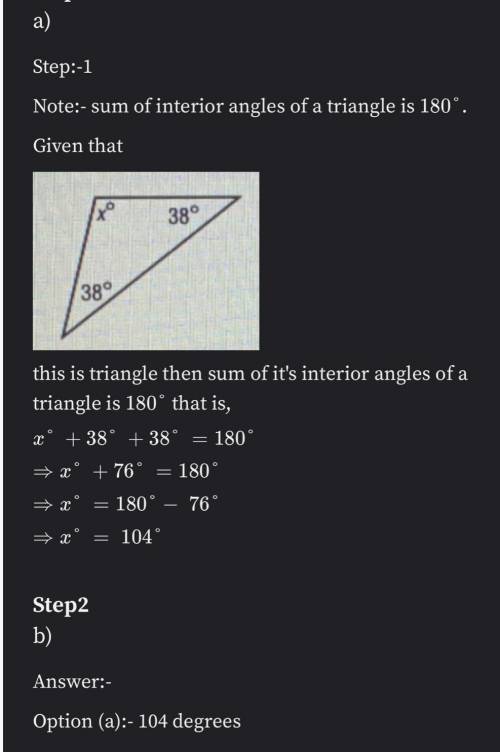 I WILL GIVE BRAINIEST AND 100 POINTS TO WHOEVER ANSWERS THIS ASAP

Find the value of x in the trian