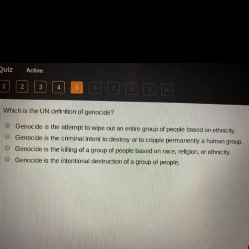Which is the UN definition of genocide?