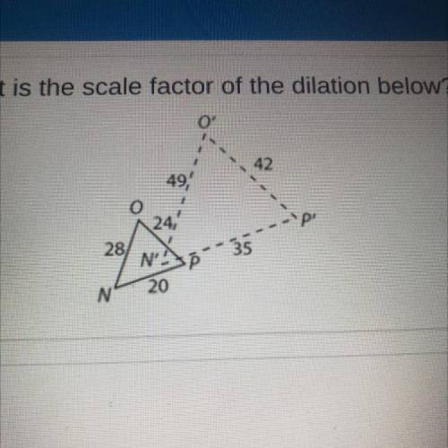 What is the scale factor of the dilation below?