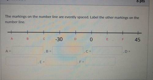 The markings on the number line are evently spaced. Label the other markings on the number line. +