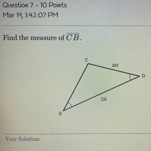 Find the measure of CB.