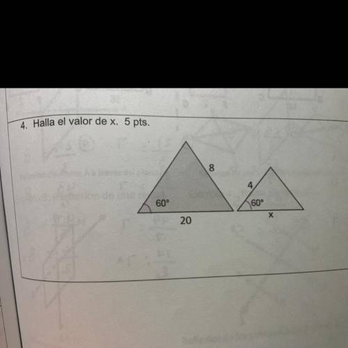 Como hallo la x para este par de triángulos?