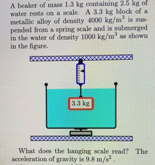 Answer in N for part 1
Part 2: What does the lower scale read, Answer in units is N