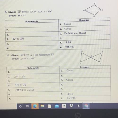 Triangle Congruence Proofs : 
Can someone please help?