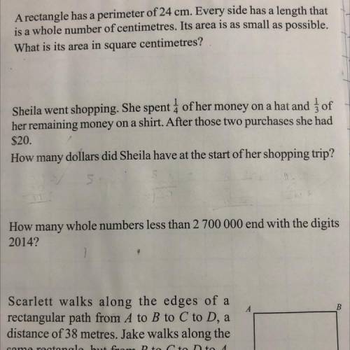 There are a few questions that I need help with.... any answers would be a great....
