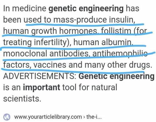 Five significance of genetic engineer​