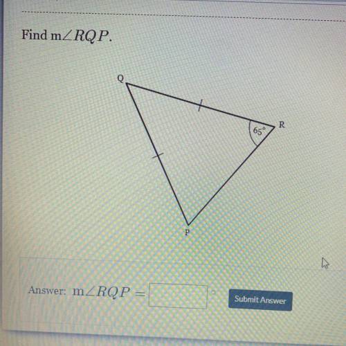 Find the m∠RQP of the triangle