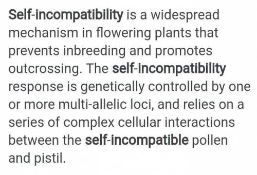 What is self-imcompatibilty???​