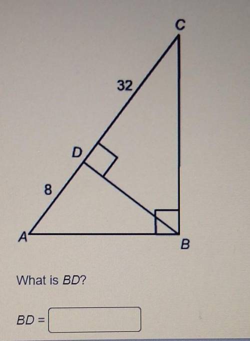 PLEASE HELP!!! :( Consider the following figure What is BD? ​