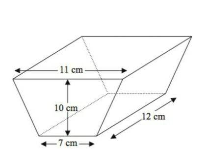 The diagram shows a solid prism,

The cross section of the prism is atrapezium ,The lengths of the