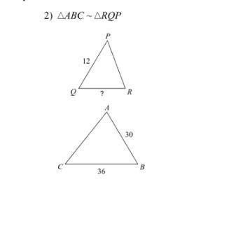 This is a similar triangle please find the missing length. (?)