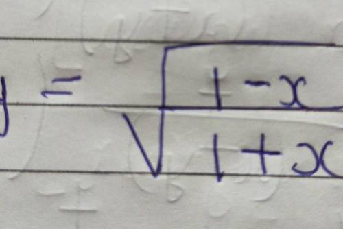 Y =square root 1-x/1+x find it's derivative​
