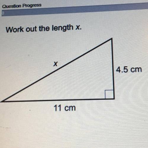 Work out the length x.
4.5 cm
11 cm