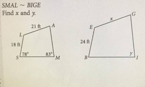 PLEASEEEE HELPPP!!! FIND THE VALUE OF X AND Y