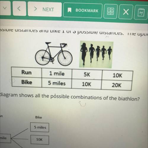 A seventh grade class is hosting a biathlon consisting of running and biking. Participants can choo