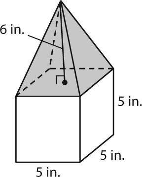 A form for a garden ornament is made up of two shapes, a cube and a square pyramid. To make an orna