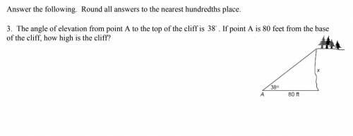 Answer the following. Round all answers to the nearest hundredths place.

The angle of elevation f