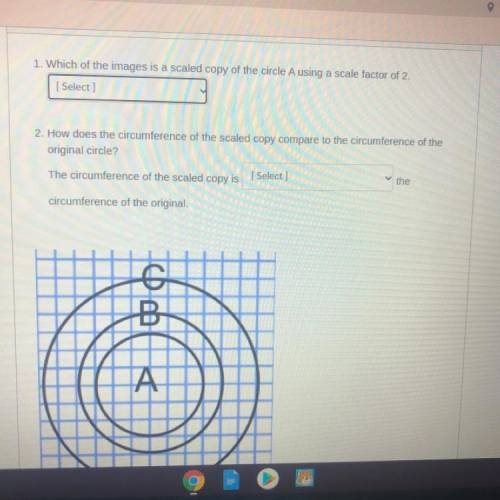 7TH GRADE MATH PLEASE HELP!

1. Which of the images is a scaled copy of the circle Ausing a scale
