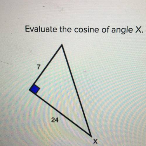 Evaluate the cosine angle X please !