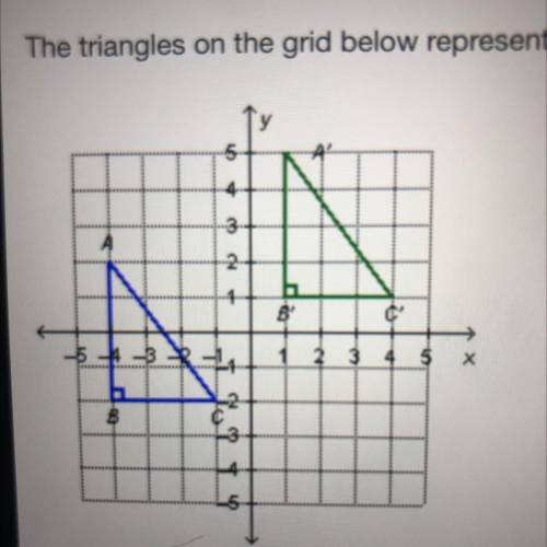 The triangles on the grid below represents a translation.

(Image)
To form the image ,the pre-imag