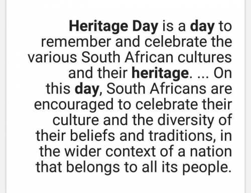 Explain the changes that were made on heritage day​