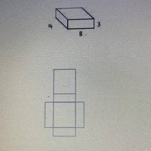 Use the net to compute the surface area of the three-dimensional figure.

A)
198 units2
B)
222 uni