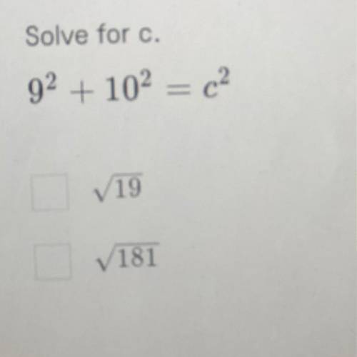 Solve for c
pls help
