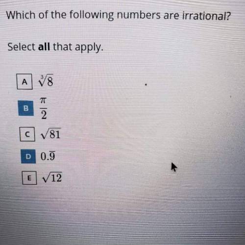 Which one of the following numbers are irrational ?