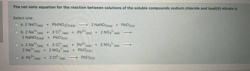 I need help on this question on net ionic equations