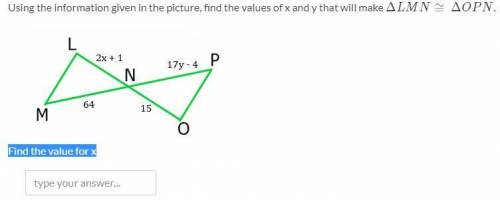 PLZ HELP I NEED THIS OR I'LL FAIL Using the information given in the picture, find the values of x