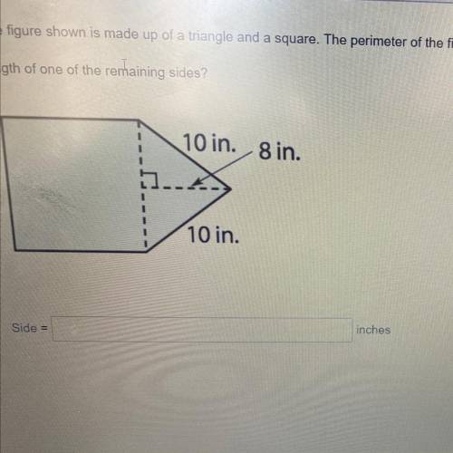 plzzz help due at 3pm (district assessment) the figure shown is made up of a triangle and a