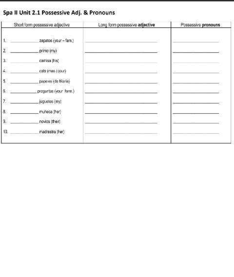 Please help with this spanish worksheet. You may have to zoom in, I added the words closer up. Pls