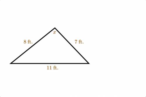 Solve the triangle for x.

(View the attachment)
A. 39.4(degrees)
B. 46.5(degrees)
C. 94.1(degrees