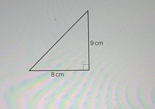 Calculate the length of the unknown side of this right-angled triangle.9 cm8 cm​