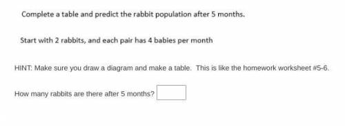 Start with 2 rabbits, each pair has 4 babies per month, how many are there in 5 months