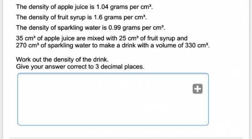 Work out the density of the drink