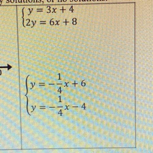 DOES THIS HAVE ONE SOLUTION , NO SOLUTIONS ,OR INFINITELY MANY SOLUTIONS?! 30 points