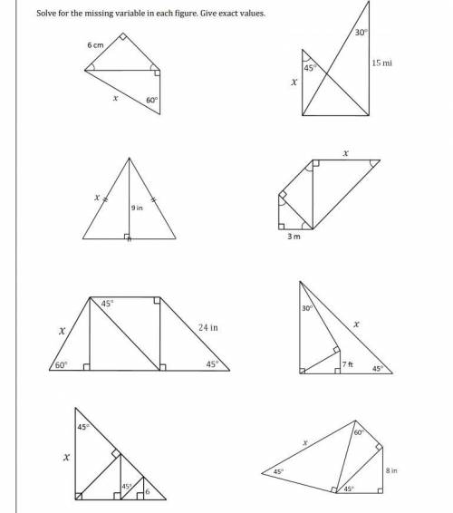 Geometry/ Math help me!
Special Right Triangles
Round to the nearest hundredth.