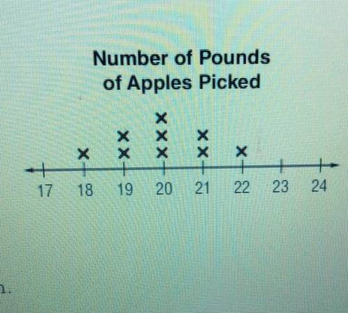 2. APPLES: Mr. Kelly's homeroom went picking. The line plot show's the number of pounds of apples t